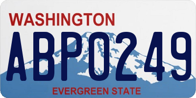 WA license plate ABP0249