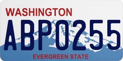WA license plate ABP0255