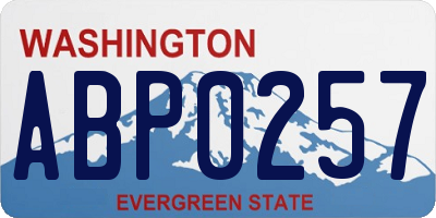 WA license plate ABP0257