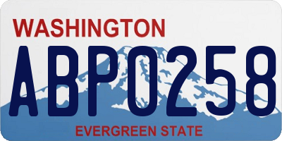WA license plate ABP0258