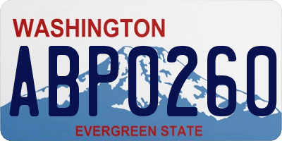 WA license plate ABP0260