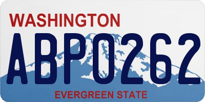 WA license plate ABP0262