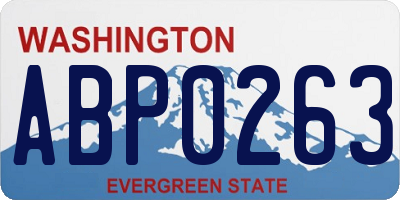 WA license plate ABP0263