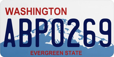 WA license plate ABP0269
