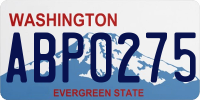WA license plate ABP0275