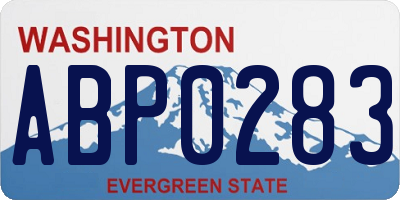 WA license plate ABP0283