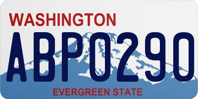 WA license plate ABP0290