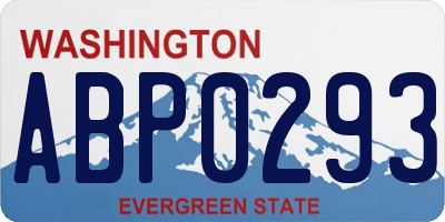 WA license plate ABP0293
