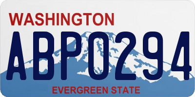 WA license plate ABP0294