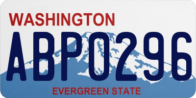 WA license plate ABP0296