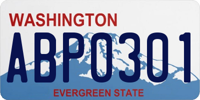 WA license plate ABP0301