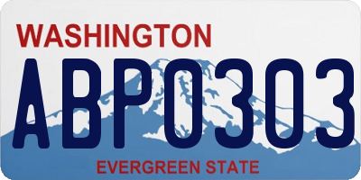WA license plate ABP0303