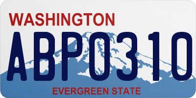 WA license plate ABP0310