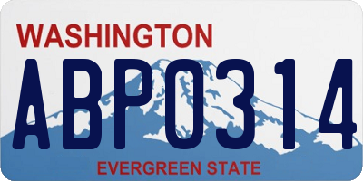 WA license plate ABP0314