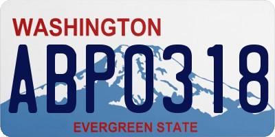 WA license plate ABP0318
