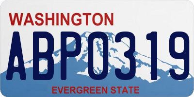 WA license plate ABP0319
