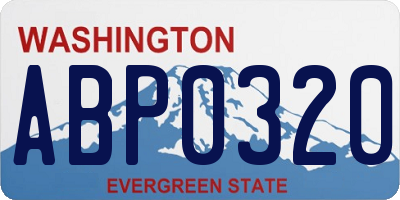 WA license plate ABP0320