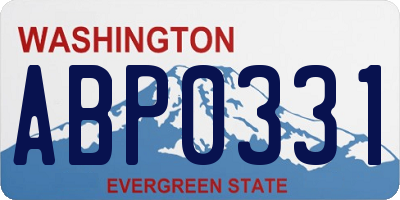 WA license plate ABP0331