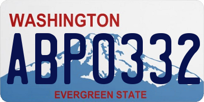 WA license plate ABP0332