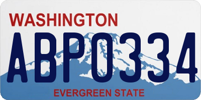 WA license plate ABP0334