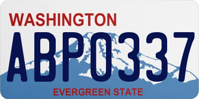 WA license plate ABP0337