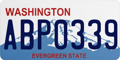 WA license plate ABP0339