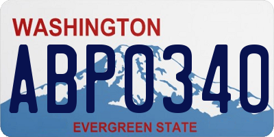WA license plate ABP0340