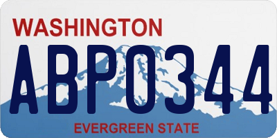 WA license plate ABP0344
