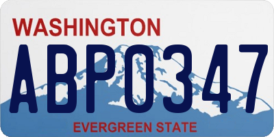WA license plate ABP0347