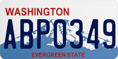 WA license plate ABP0349
