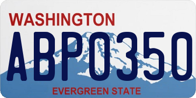 WA license plate ABP0350