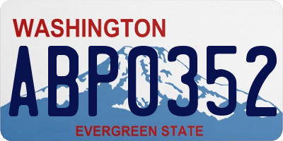WA license plate ABP0352