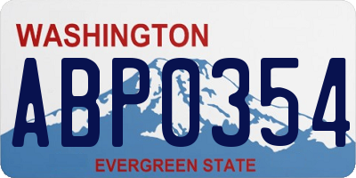 WA license plate ABP0354