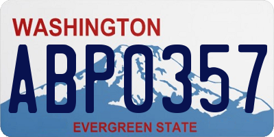 WA license plate ABP0357