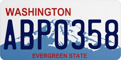WA license plate ABP0358