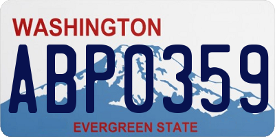 WA license plate ABP0359