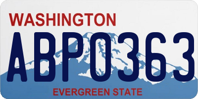 WA license plate ABP0363