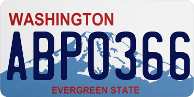 WA license plate ABP0366