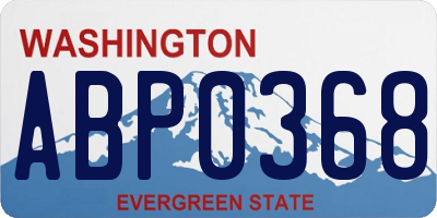 WA license plate ABP0368