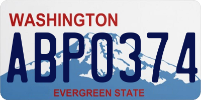 WA license plate ABP0374