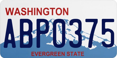 WA license plate ABP0375
