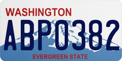 WA license plate ABP0382