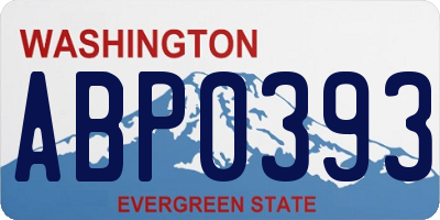 WA license plate ABP0393