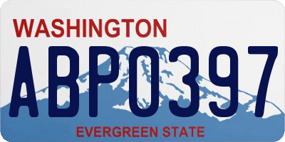 WA license plate ABP0397