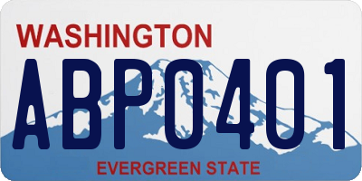 WA license plate ABP0401