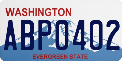 WA license plate ABP0402
