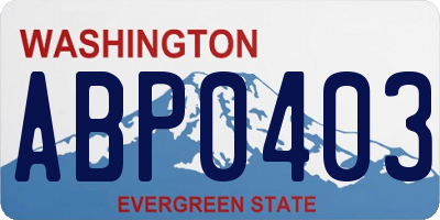 WA license plate ABP0403