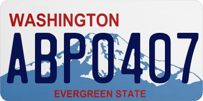 WA license plate ABP0407