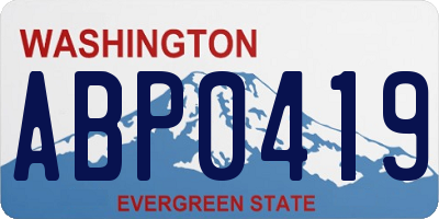 WA license plate ABP0419