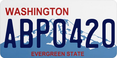 WA license plate ABP0420
